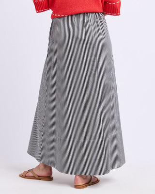 Elm Willow Skirt - Black Stripe | Pink Poppies