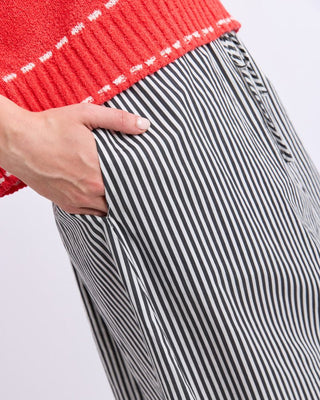 Elm Willow Skirt - Black Stripe | Pink Poppies
