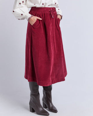 Elm Winnie Cord Skirt - Maroon | Pink Poppies