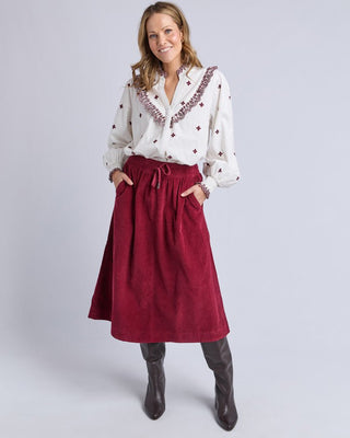 Elm Winnie Cord Skirt - Maroon | Pink Poppies