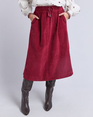 Elm Winnie Cord Skirt - Maroon | Pink Poppies
