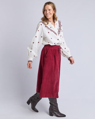 Elm Winnie Cord Skirt - Maroon | Pink Poppies