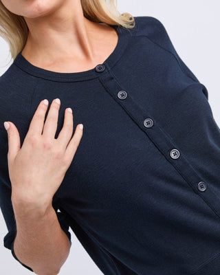 Elm Yvette S/s Cardi - Navy | Pink Poppies