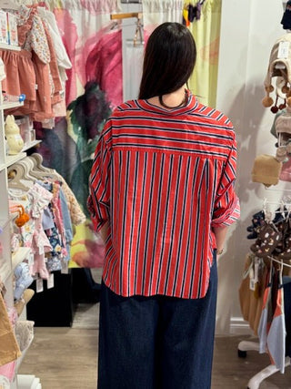 Endless Fortune Dreamers Shirt - Red Stripe | Pink Poppies