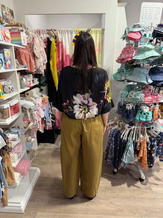 Endless Fortune Good Karma Pant - Chartreuse | Pink Poppies