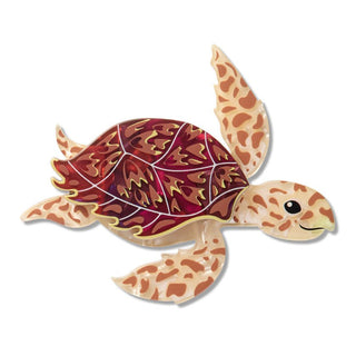Erstwilder Brooch - Hawksbill Turtle | Pink Poppies