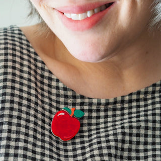 Erstwilder Brooch Mini - Apple | Pink Poppies