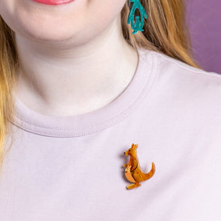 Erstwilder Brooch Mini - Kangaroos | Pink Poppies