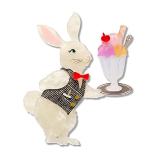 Erstwilder Brooch - Rabbit Waiter | Pink Poppies