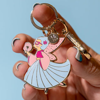 Erstwilder Enamel Keyring - Magical Makeover | Pink Poppies