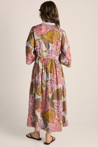 Fate & Becker Botanica Dress - Leaf Print | Pink Poppies