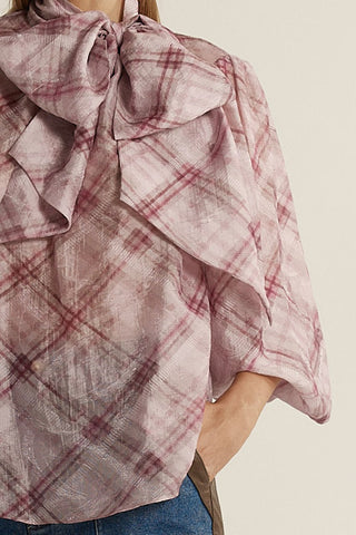 Fate & Becker Eve Pussybow Blouse - Orchid | Pink Poppies
