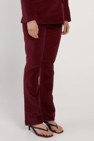 Fate & Becker Knox Velvet Jeans - Burgundy | Pink Poppies