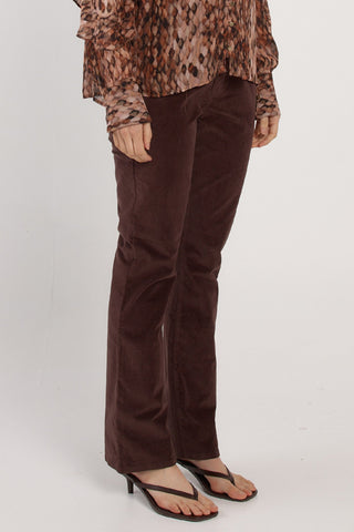 Fate & Becker Knox Velvet Jeans - Chocolate | Pink Poppies