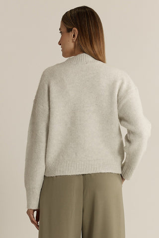Fate & Becker Lumi Zip Up Jumper - Snow Marle | Pink Poppies