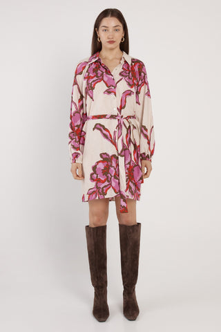 Fate & Becker Novara Linen Dress | Pink Poppies