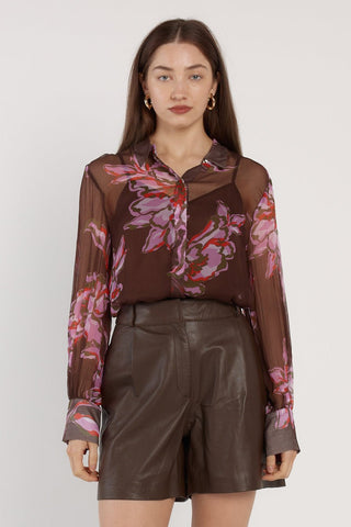 Fate & Becker Nyomi Blouse - Dark Flower Print | Pink Poppies