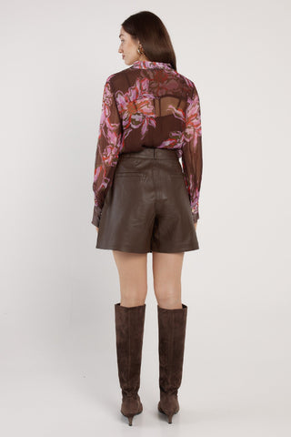 Fate & Becker Nyomi Blouse - Dark Flower Print | Pink Poppies