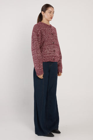 Fate & Becker Quinn Boucle Bomber - Burgundy | Pink Poppies