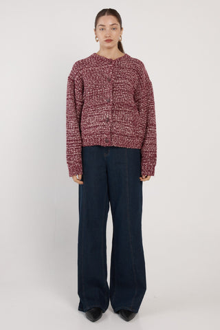 Fate & Becker Quinn Boucle Bomber - Burgundy | Pink Poppies