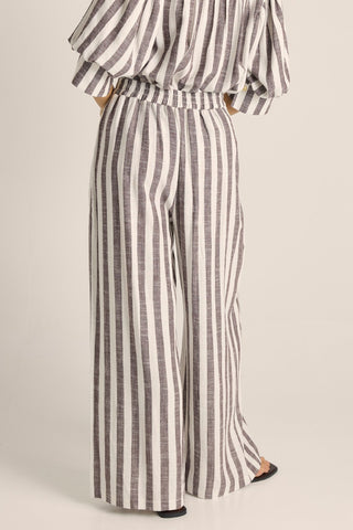 Fate & Becker Saskia Pant - Brown Stripe | Pink Poppies