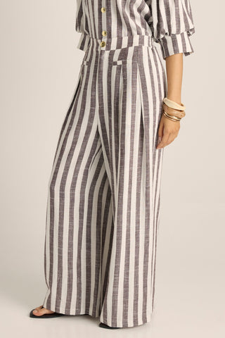Fate & Becker Saskia Pant - Brown Stripe | Pink Poppies