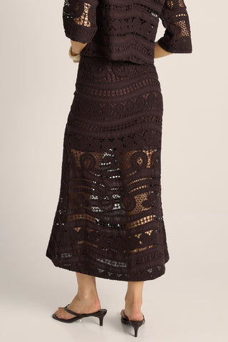 Fate & Becker Skirt Gaia Lace- Chocolate | Pink Poppies