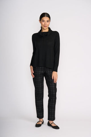 Foil Detail Driven Sweater - Black | Pink Poppies