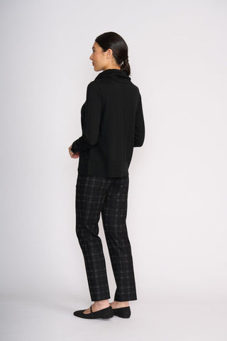 Foil Detail Driven Sweater - Black | Pink Poppies