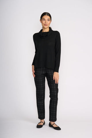 Foil Detail Driven Sweater - Black | Pink Poppies