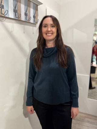 Foil Detail Driven Sweater - Ivy | Pink Poppies