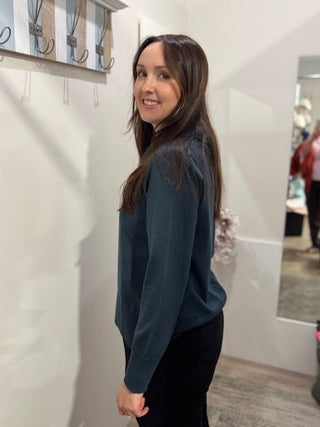 Foil Detail Driven Sweater - Ivy | Pink Poppies