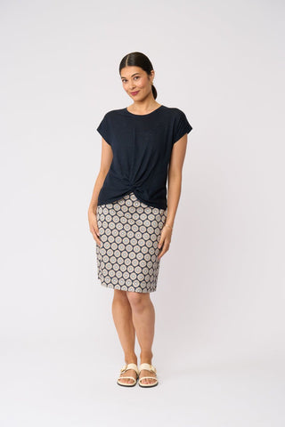 Foil Do The Twist Top - True Navy [sz:small]