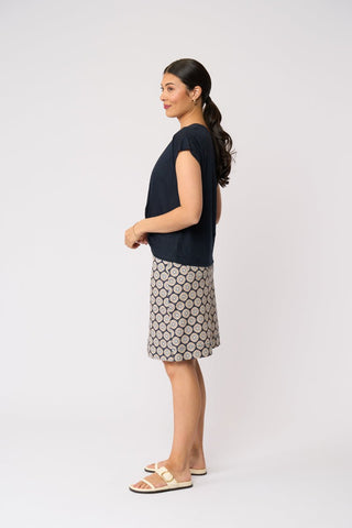 Foil Do The Twist Top - True Navy [sz:small]