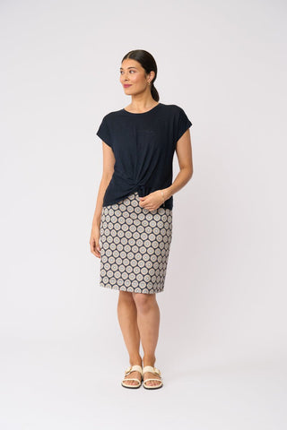 Foil Do The Twist Top - True Navy [sz:small]