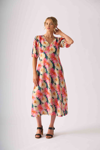 Foil Empire-ly Yours Dress - Flower Burst | Pink Poppies