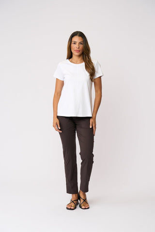 Foil Flare Play Top - White | Pink Poppies