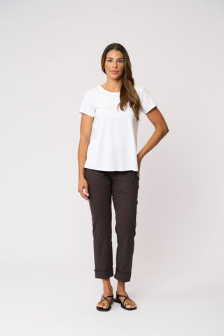 Foil Flare Play Top - White | Pink Poppies