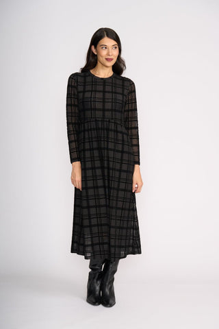 Foil Flock Yeah Dress - Black Check | Pink Poppies