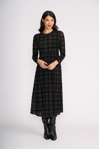 Foil Flock Yeah Dress - Black Check | Pink Poppies