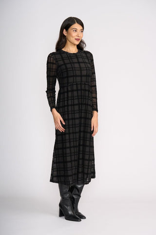 Foil Flock Yeah Dress - Black Check | Pink Poppies