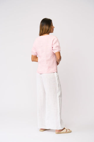 Foil Gathering Force Top - Pale Pink | Pink Poppies