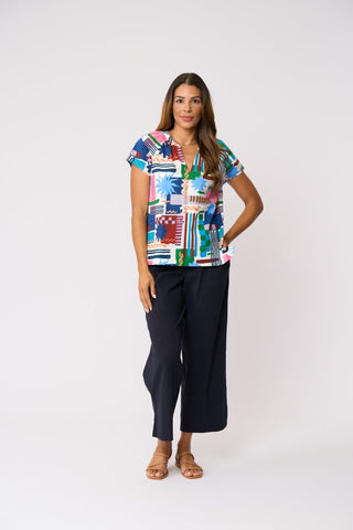 Foil Limitless Pant - True Navy | Pink Poppies