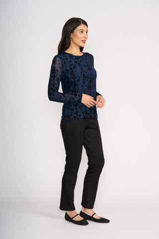 Foil Looking Suede Pant - Black | Pink Poppies