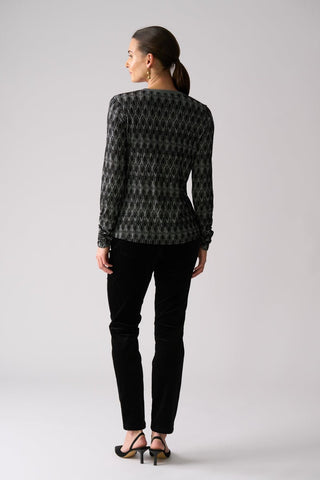 Foil Loominary L/s Top - Black | Pink Poppies