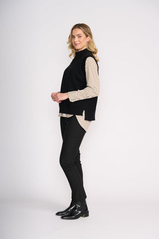 Foil Luxe Life Popover - Black | Pink Poppies