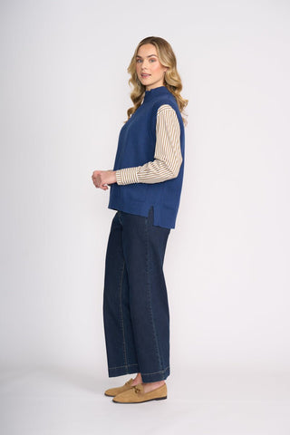 Foil Luxe Life Popover - Indigo | Pink Poppies