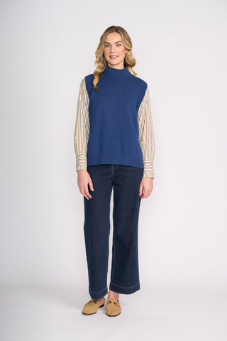 Foil Luxe Life Popover - Indigo | Pink Poppies