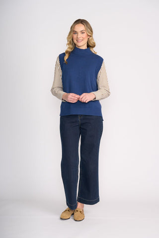 Foil Luxe Life Popover - Indigo | Pink Poppies