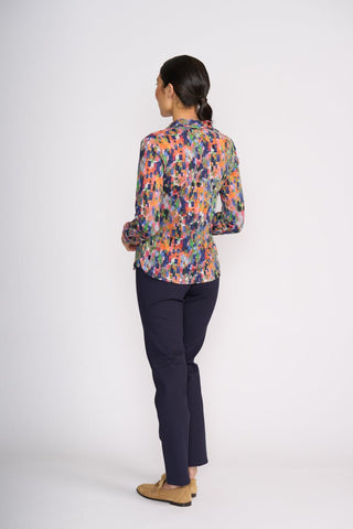 Foil Pic Of The Bunch Trouser - True Navy | Pink Poppies